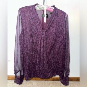 Dana Buchman Plum Sheer Blouse